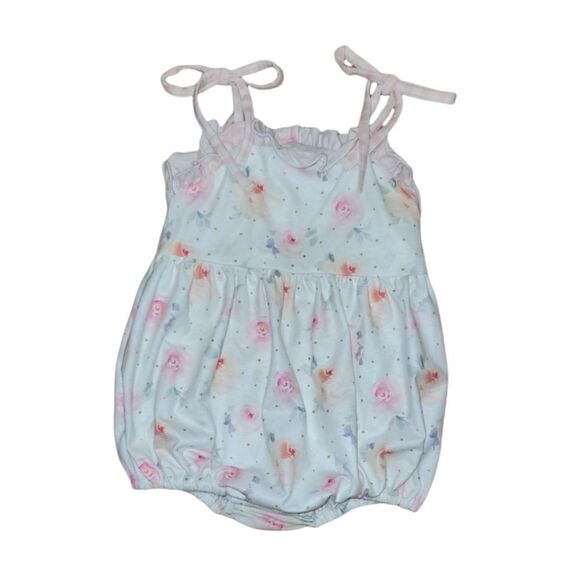 Sugar Dumplin Kids Floral Tie Strap Bubble Romper 6 month - Picture 1 of 8